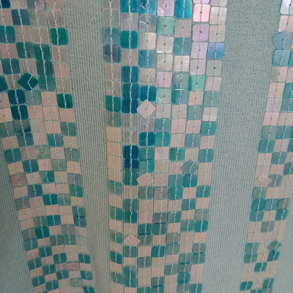Aqua blue sequin Top - Picture 4 of 6